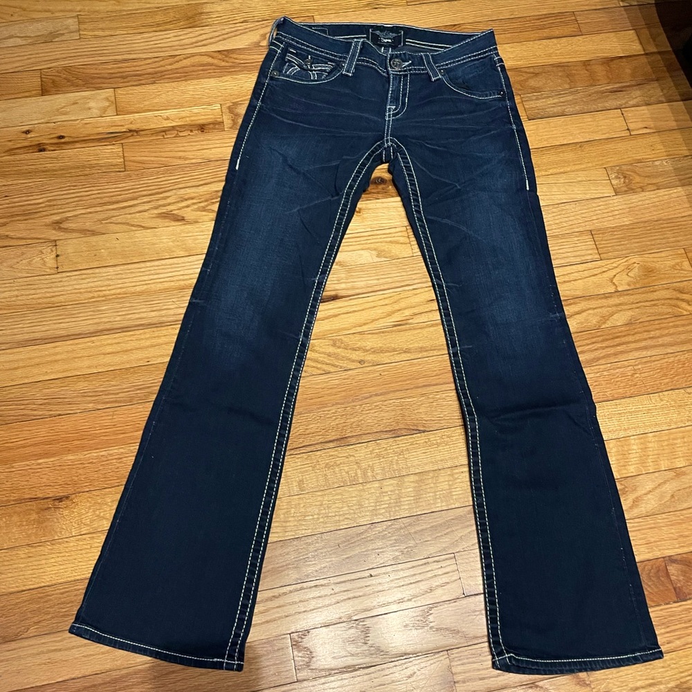 🎯Big Star Sophie Low Waist Embroidery Distressed western Cowgirl Y2k jeans 29